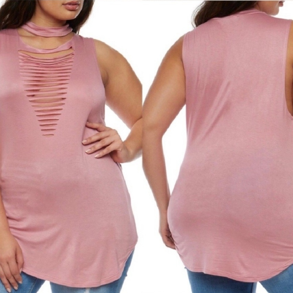 Biker Rock Plus Size Pink Top